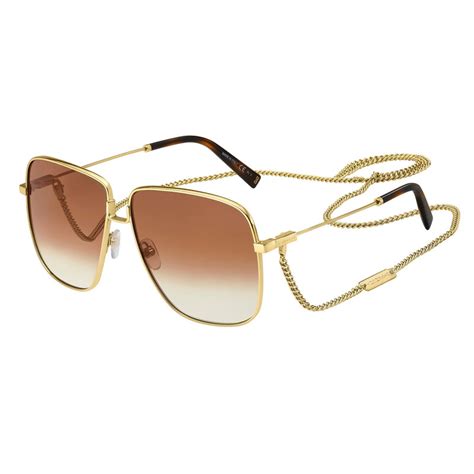 givenchy gv 7183/s|Givenchy Unisex Gold Tone Square Sunglasses .